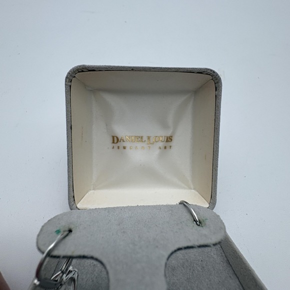 Daniel Louis Jewelry - Daniel Louis Earrings Silver Tone Round White Stone Drop Leverback‎ Jewelry